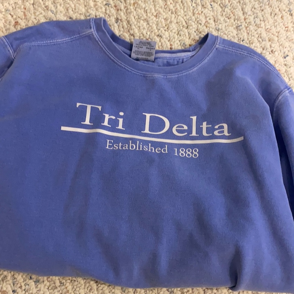 Blue tri delta crew neck
